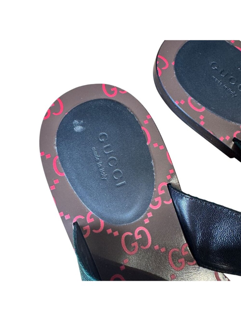 Gucci Kika Red Interlocking GG Thong Flip Flop Sandals Flat Size EU 40 US 10 - Picture 3 of 8